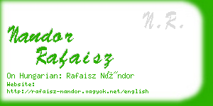 nandor rafaisz business card